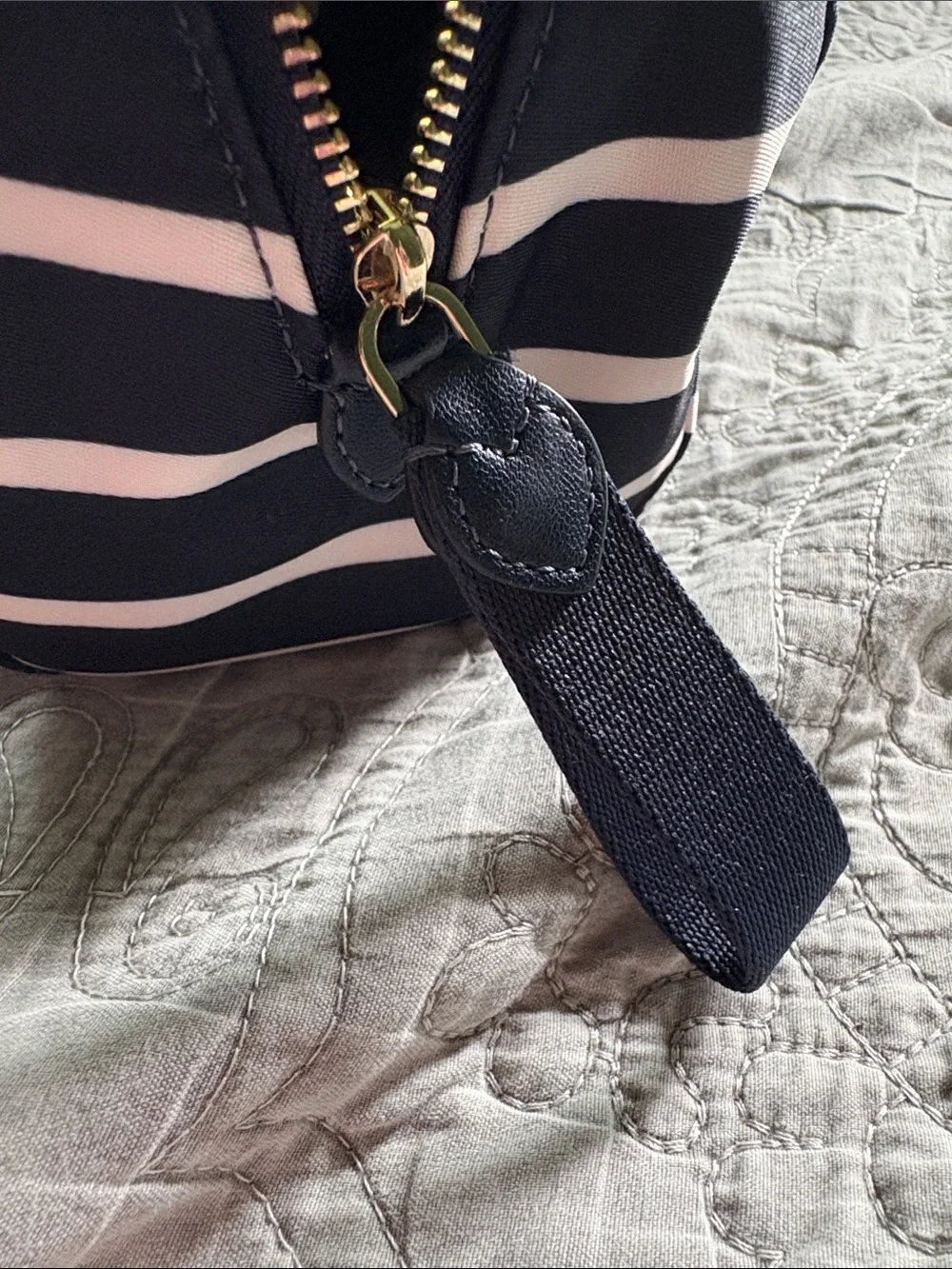 Kate Spade Striped Cosmetic Bag